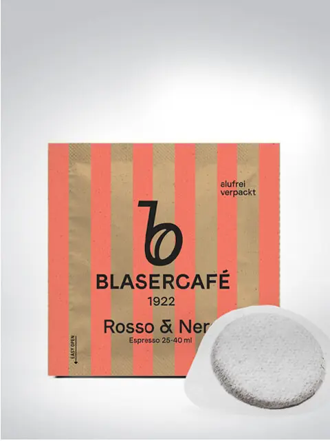 Espressopads Blasercafé Rosso & Nero, alufrei verpackt