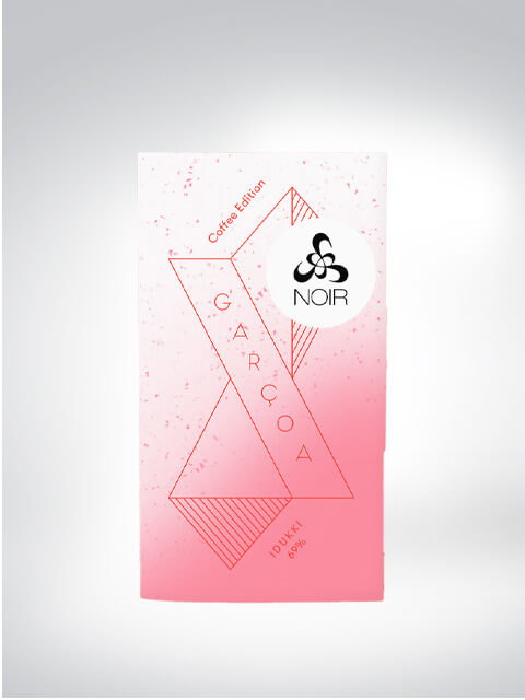 Chocolat Garcoa 70% Nougat, Édition Café, Design d'emballage rose