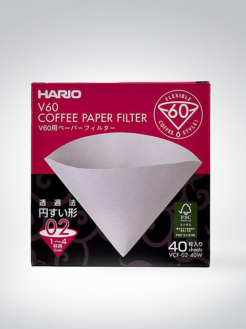 Hario filtre en papier 02 40 filtres, jusqu'à 4 tasses, blanc