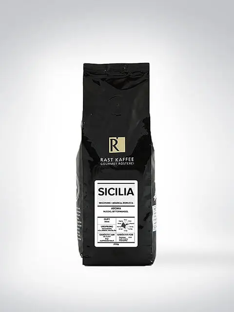 Verpackung Röstkaffee Sicilia von Rast Kaffee Gourmet Rösterei, 250g